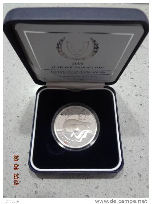 Cyprus 2005 1 Pound  MONACHUS MONACHUS Silver Coin In A Box And Certificate UNC - Zypern