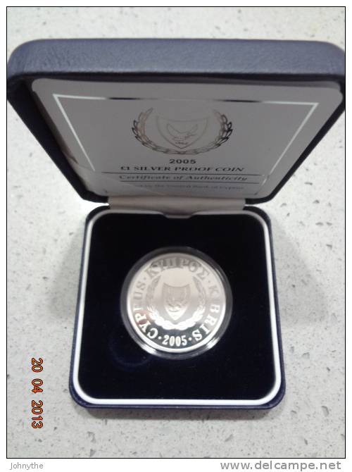 Cyprus 2005 1 Pound  MONACHUS MONACHUS Silver Coin In A Box And Certificate UNC - Zypern