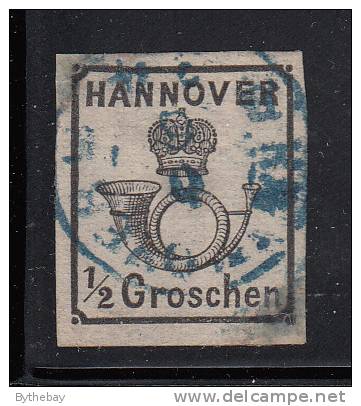 Hanover Used Scott #18  1/2g Crown And Post Horn, Black - Hannover