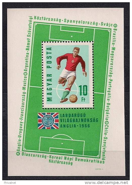 HUNGRIA, YVERT HB 59**, DEPORTES, FÚTBOL, CAMPEONATOS MUNDIALES INGLATERRA 1966 - 1966 – Angleterre