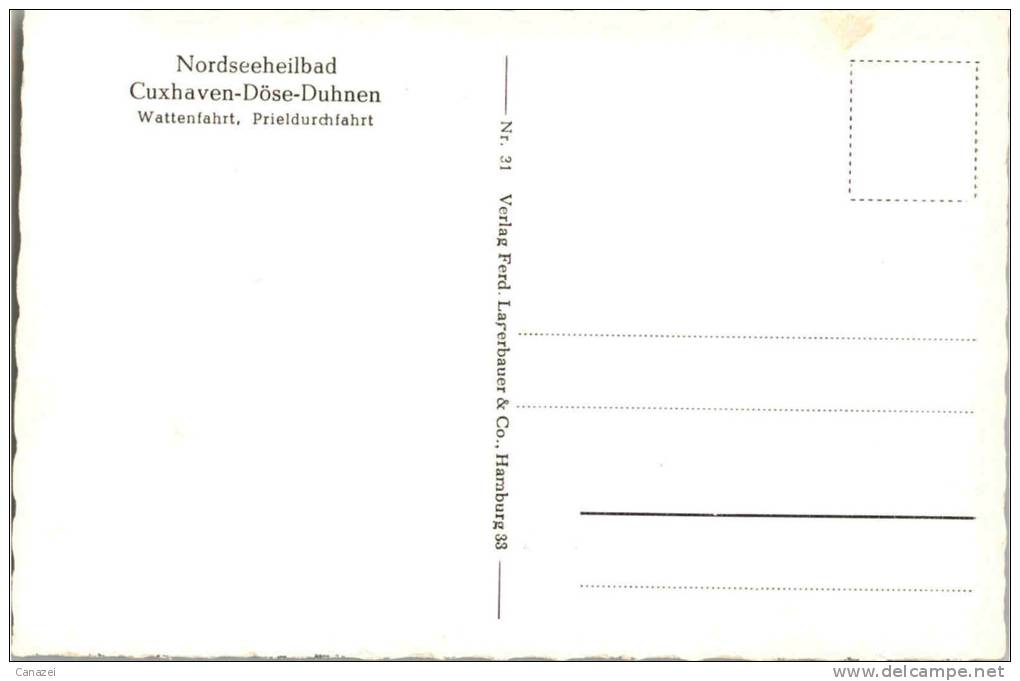 AK Cuxhaven-Döse-Duhnen, Wattenfahrt, Prieldurchfahrt, Ung - Cuxhaven