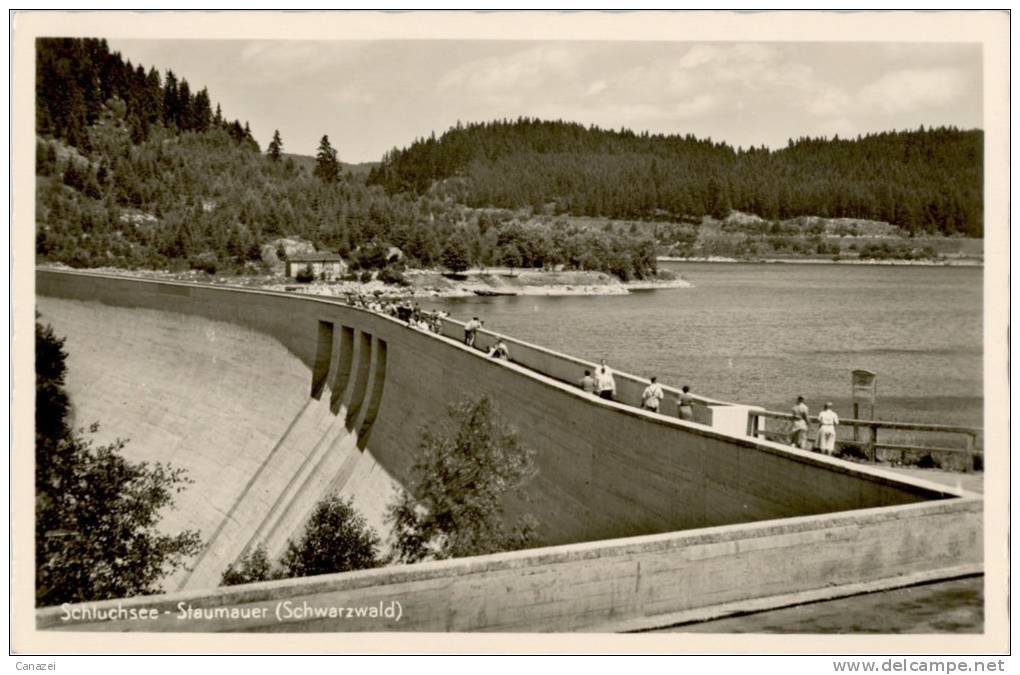 AK Schluchsee, Staumauer, Ung (Menschen) - Schluchsee