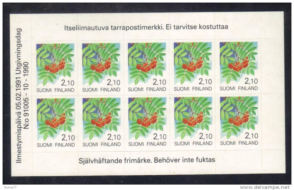 U29 - FINLANDIA 1990, Libretto Autoadesivo N. 1095 *** - Carnets