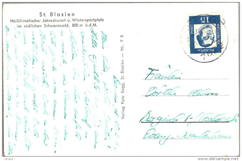 AK St. Blasien, Schwarzwald, Gel 1963 - St. Blasien