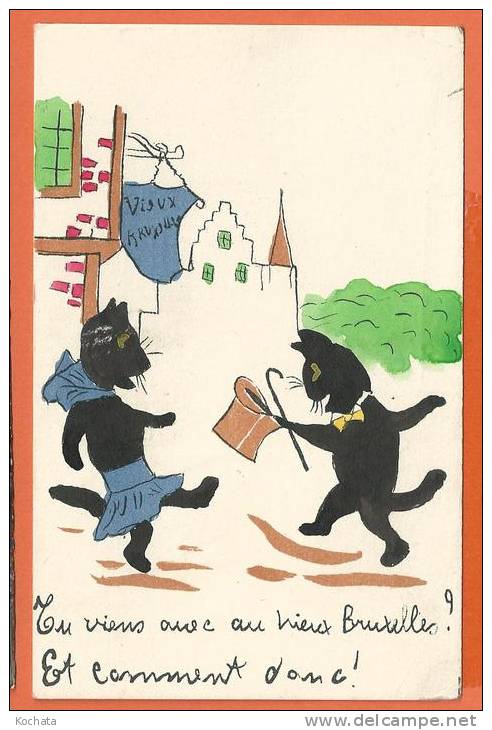 W153, Chats , Vieux Bruxelles,  Circulée 1959 - Cats