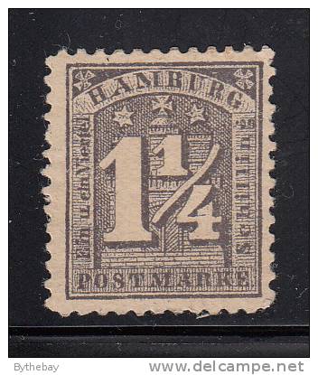 Hamburg Unused Scott #22  1 1/4s Numeral, Shade? - Reprint? - Hamburg (Amburgo)