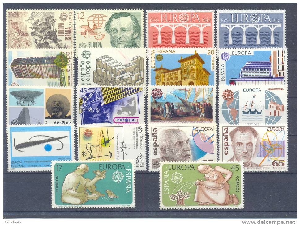 Lot A Le Faciale! Europa. Espagne (9) Series Completes Sans Charniere Xx - Collections