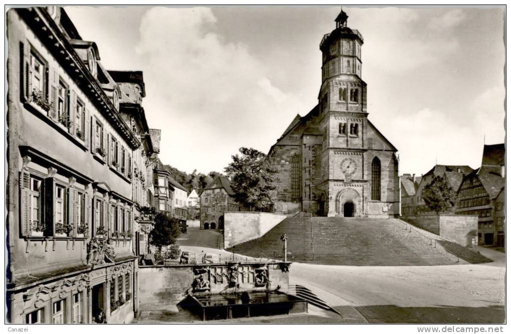 AK Schwäbisch Hall, Marktplatz Mit St. Michaelskirche, Gel - Schwaebisch Hall