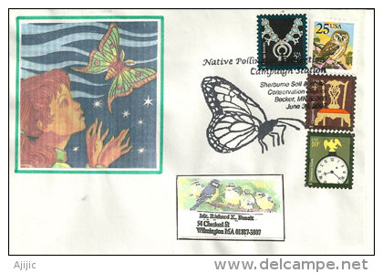 USA. La Pollinisation Par Les Papillons, Enveloppe Souvenir, Becker, Minnesota. - Farfalle