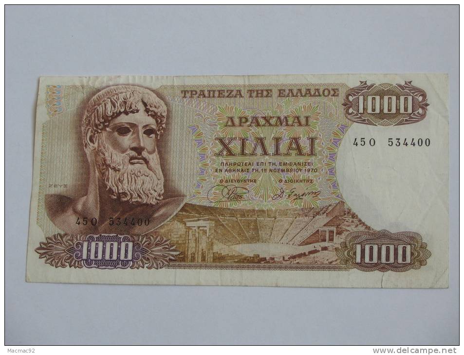 1000 DRACHMES - Apaxmai Ekaton - GRECE  - 1970 - Grèce