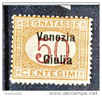 Venezia Giulia 1918 Segnatasse SS 4 N. 6 C. 50 Arancio E Carminio MNH Cat. € 800 - Vénétie Julienne