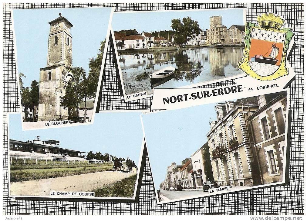 44 NORT SUR ERDRE  MULTIVUES   LU 4   ..ECRITE TIMBREE 1970  BON ETAT VOIR LES 2 SCANS - Nort Sur Erdre