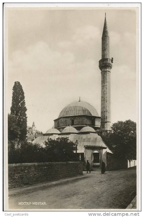 BOSNIA & HERZEGOVINA,  MOSTAR, MOSCHEE, MOSQUE, KARA&#272;OZBEGOVA DŽAMIJA, EX  Cond. REAL PHOTO PC Unused, 1910s - Bosnie-Herzegovine