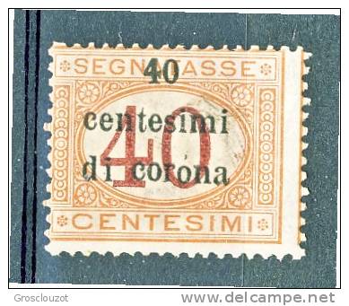 Trento E Trieste 1919 Segnatasse SS 3 N. 5 C. 40 Su C. 40 Arancio E Carminio. MNH - Trentino & Triest