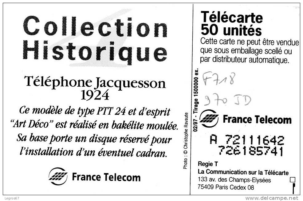 F 718 970 JD  JACQUESSON - COLL. HIST. 4 - 1997