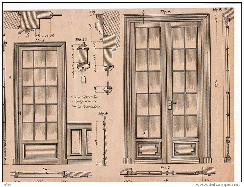 2 PLANS REALISATION MENUISERIE EBENISTERIE PORTE  INTERIEURE VITREE &  GRANDE PORTE CHARRETIERE - Andere Pläne