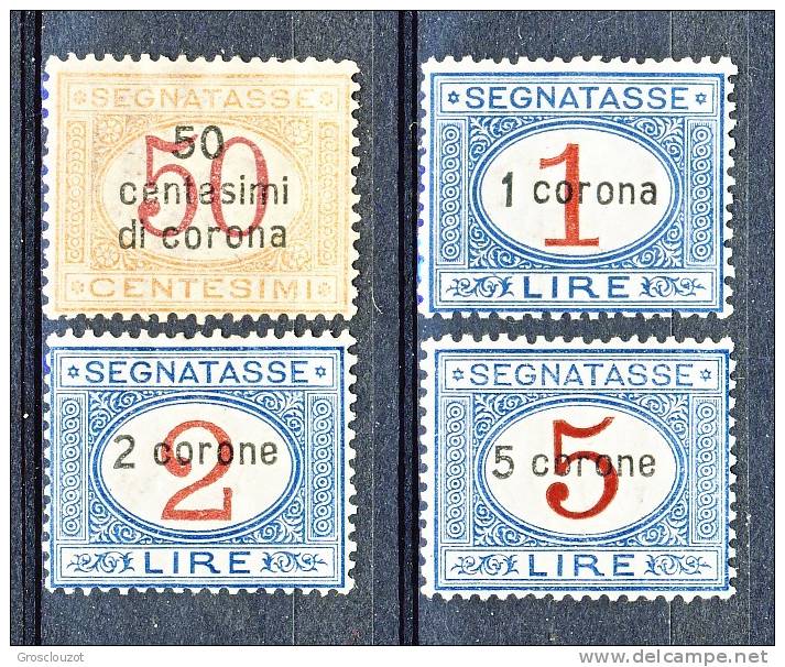 Dalmazia 1922 Segnatasse SS 2 N. 1 - 4  MNH LUX Centratissimi Firmati A. Diena  Cat. € 1000 - Dalmatie