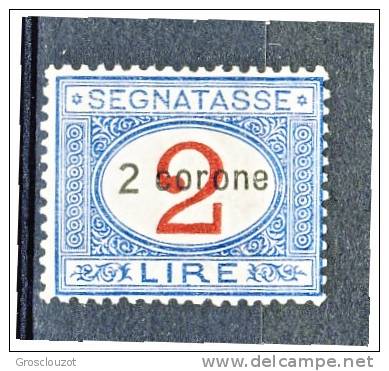 Dalmazia 1922 Segnatasse SS 2 N. 3 C. 2 Su Lire 2 Azzurro E Carminio  Ben Centrato MLH Cat. € 90 - Dalmazia