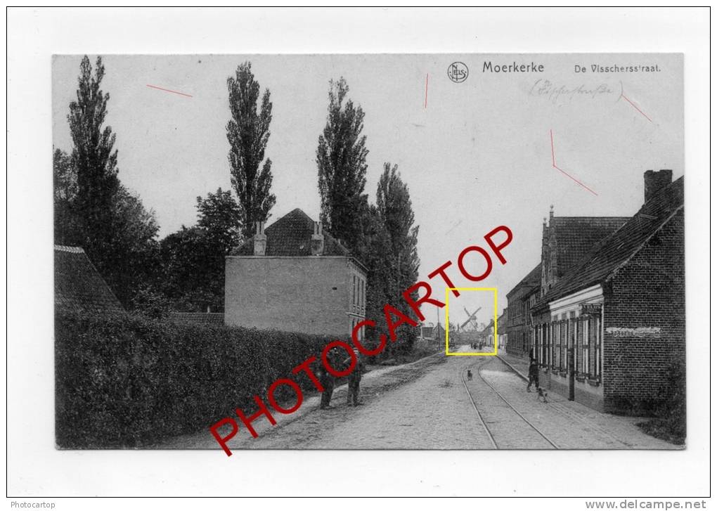 MOERKERKE-MOULIN A VENT-WINDMUEHLE-De Visschersstraat-BELGIEN-BELGIQUE-1916- - Damme