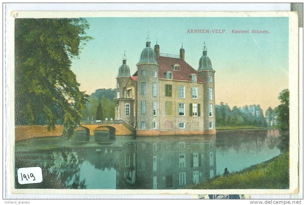 ANSICHTKAART * CPA ARNHEM * KASTEEL BILJOEN (1919) Gelopen In 1920 Van ARNHEM Naar LONDON * NVPH Nr. 60 (2X) - Arnhem