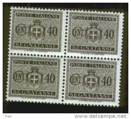 1945 - SEGNATASSE SENZA FASCI - SENZA FILIGRANA - Cent. 40.- - Taxe