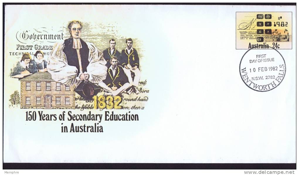 1982  24c Pre-stamped Enveloppe 150 Years Secondary Education In Australia FD Cancel - Entiers Postaux