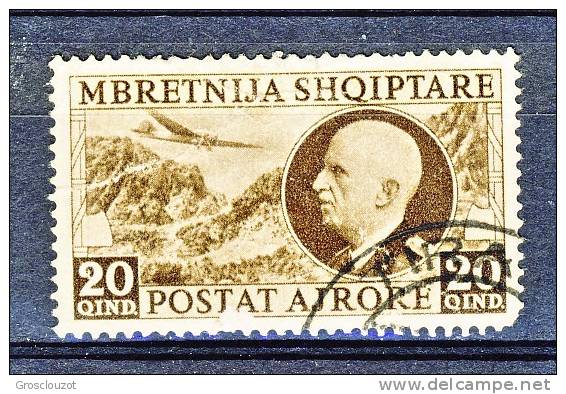 2a Guerra Mondiale, Occupazioni Italiane, Albania 1939 Posta Aerea N 4 Q. 20 Bruno USATO - Albania