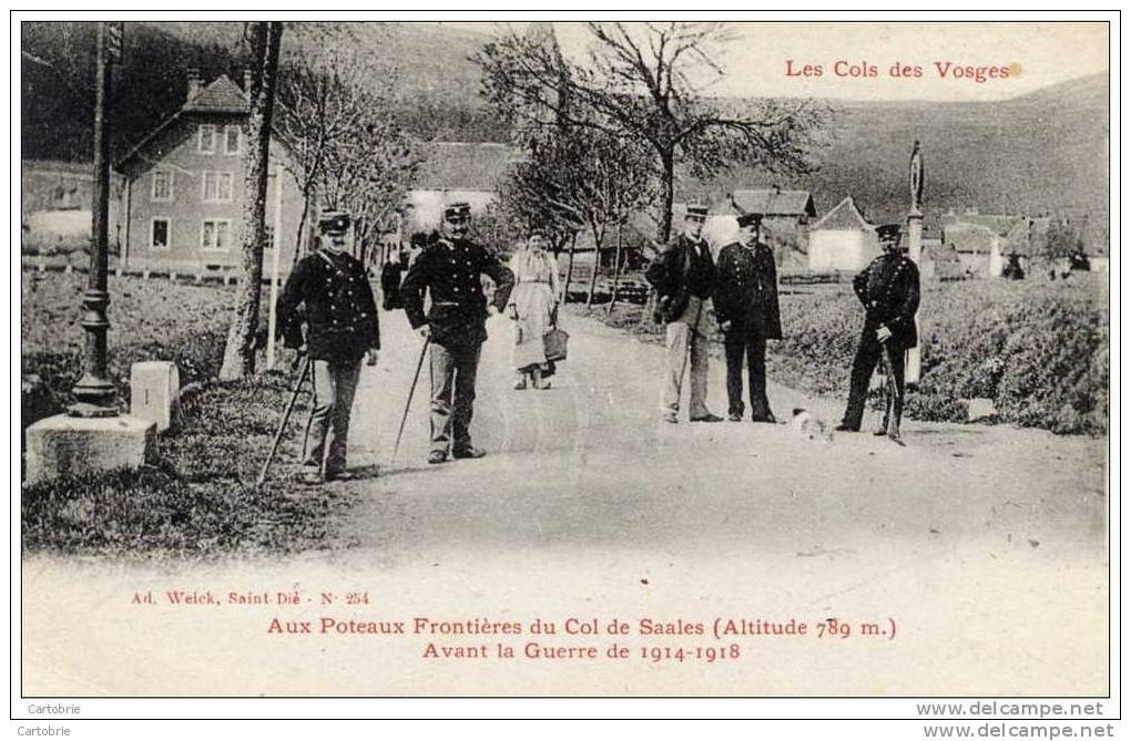 67 - SAALES - Les Cols Des Vosges - Poteaux Frontières - Gendarmes, Douaniers - Autres & Non Classés