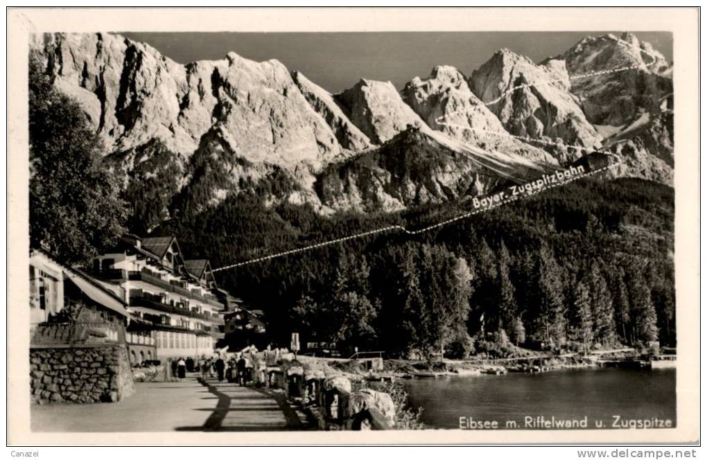 AK Eibsee Mit Riffelwand Und Zugspitze, Gel 1941 (Garmisch-Partenkirchen) - Zugspitze
