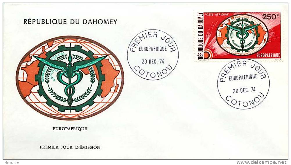 1974  Europafrique   Poste Aérienne FDC - Benin – Dahomey (1960-...)