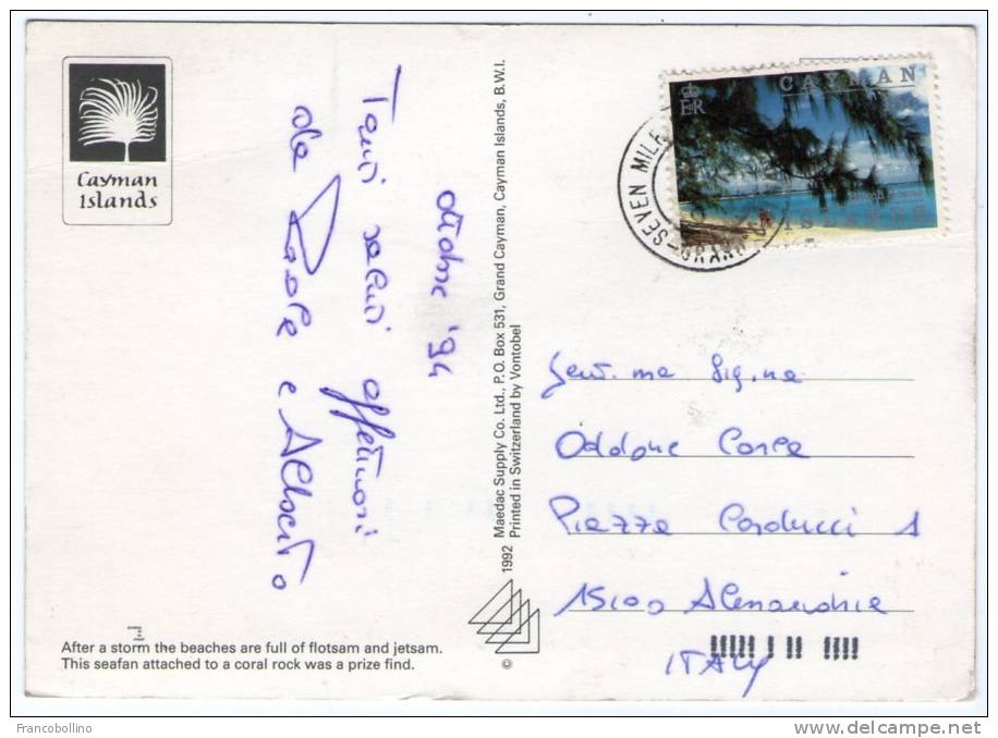 CAYMAN ISLANDS-EARLY MORNING ON THE BEACH / THEMATIC STAMP-BEACH SCENE - Cayman (Isole)