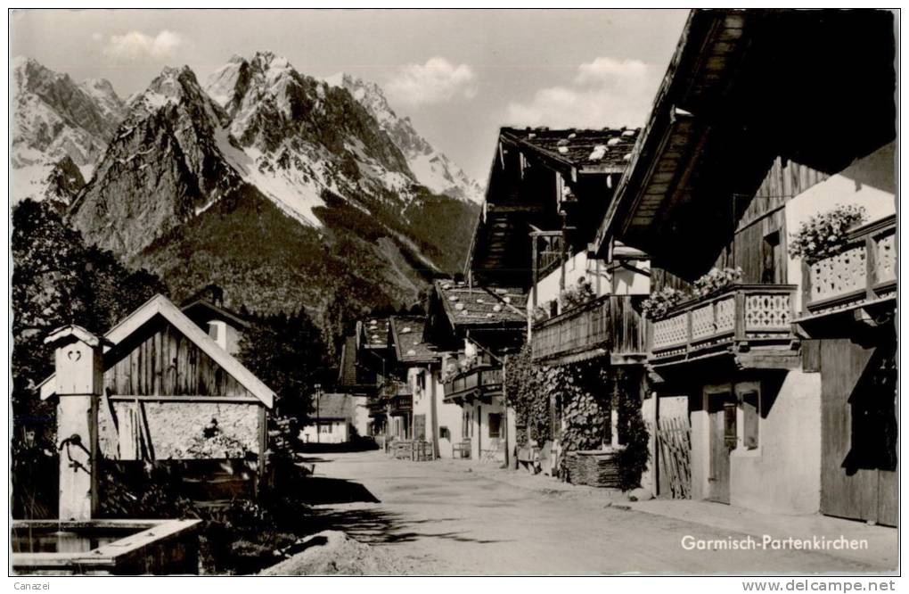 AK Garmisch-Partenkirchen, Frühlingsstraße Mit Zugspitzgruppe, Gel 1967 - Zugspitze