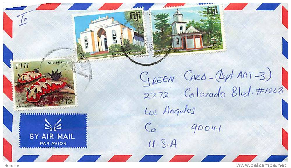 1994  Air Letter To USA - Fiji (1970-...)