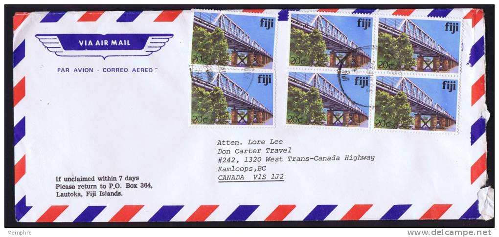 1983   Air Letter To Canada - Fiji (1970-...)