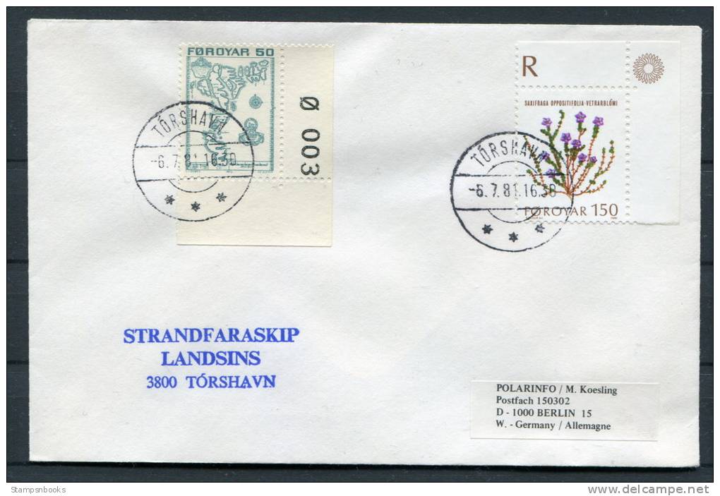 1981 Faroes Thorshavn Ship Cover - Faroe Islands