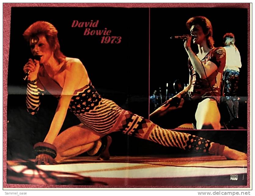 Musik Poster :  David Bowie 1973  -  Rückseite : Adam Ant  -  Ca. 1982 Aus Der Pop Rocky - Plakate & Poster