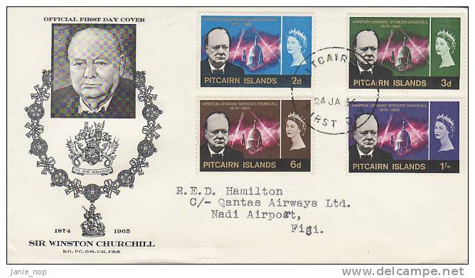 Pitcairn Islands 1966 Churchill Addressed FDC - Pitcairninsel