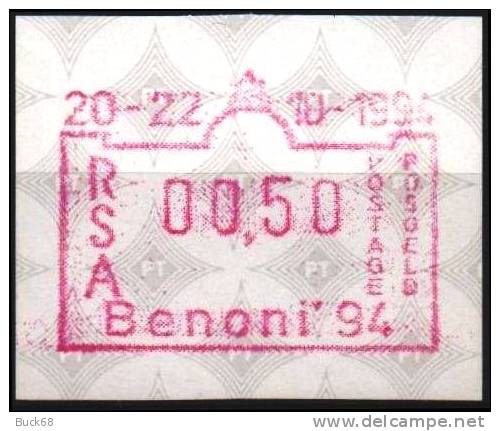 AFRIQUE DU SUD RSA : Distributeur ATM 13 Expo Benoni 94 Sur Papier De Sécurité Fluorescent (1) - Frankeervignetten (Frama)