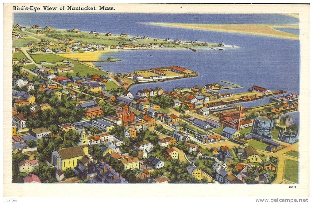 Etr - USA - NANTUCKET - Bird's Eye View Of Nantucket, Mass - Nantucket