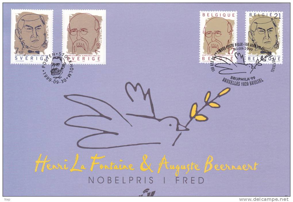 BELGIË - OBP - 1999 - HK 2838 - (GEMEENSCHAPPELIJKE UITGIFTE Met ZWEDEN) - Souvenir Cards - Joint Issues [HK]