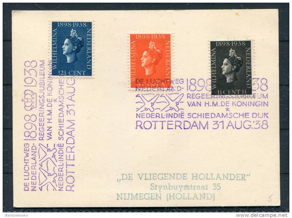 1938 NIEDERLANDE HOLLAND ROTTERDAM DE VLIEGENDE HOLLANDER AIRMAIL - Briefe U. Dokumente