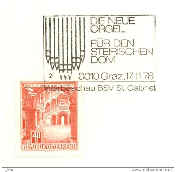 Orgue: Oblit. Temporaire D'Autriche, 1978  -  Organ Special Cancel  From Graz, Austria - Muziek