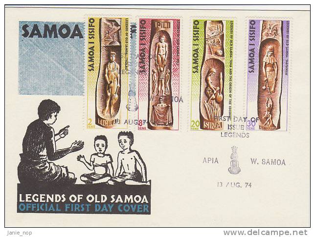 Samoa 1974 Legends Of Old SAmoa FDC - Samoa (Staat)