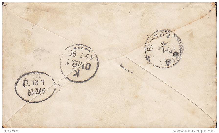 United States Postal Stationery Ganzsache 5 C. PACKBAY STA. 1890 Cover MAGLEBY Amager Denmark (2 Scans) - ...-1900