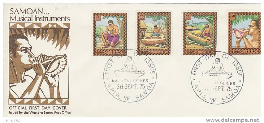 Samoa 1975 Samoan Musical Instruments FDC - Samoa (Staat)