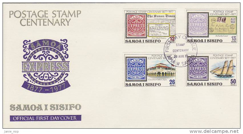 Samoa 1977 Postage Stamp Centenary FDC - Samoa (Staat)