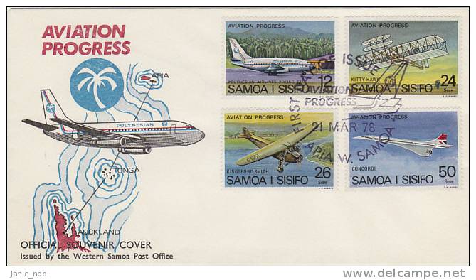 Samoa 1978 Aviation Souvenir First Day  Cover - Samoa (Staat)
