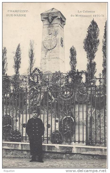 51 - MARNE - CHAMPIGNY SUR MARNE - 1870/71 - LA COLONNE DU MONUMENT  - TB - - Champigny