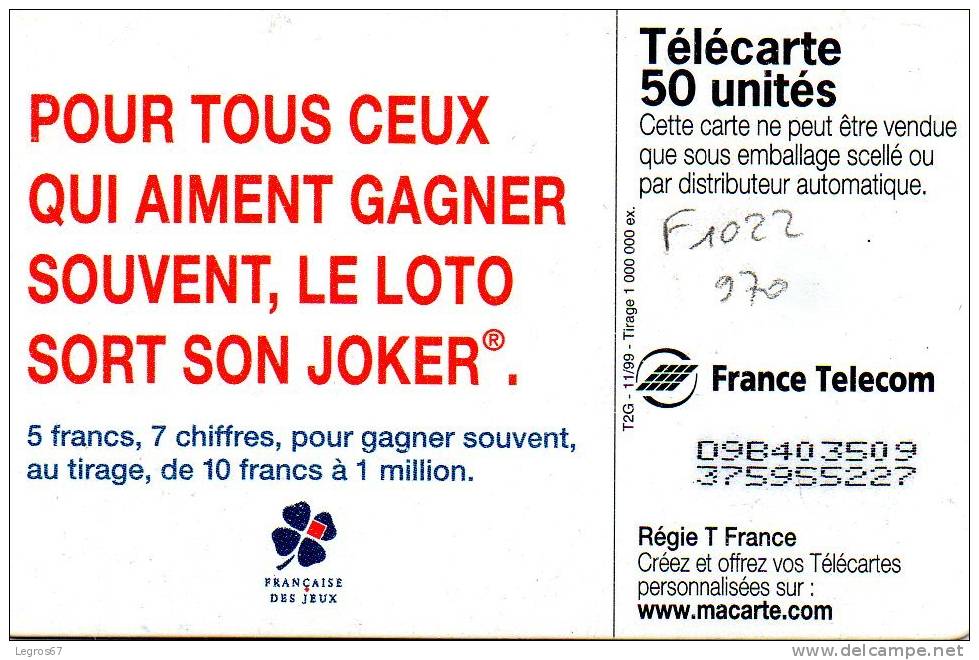 F 1022 970	LOTO JOKER - 1999