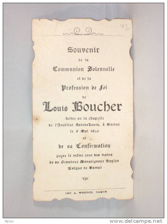 Souvenir De  Communion Solennelle. Namur 9 Mai 1920. - Images Religieuses